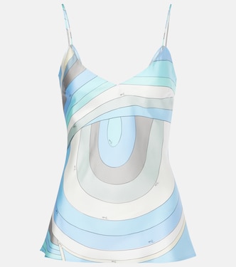 Top Iride en sarga de seda estampado | Pucci