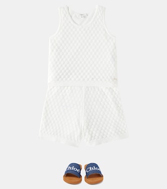 Cotton top and shorts set | Chloé Kids
