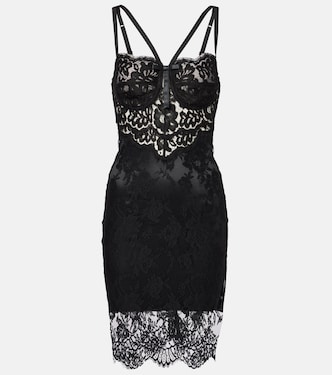 Abito corto in pizzo di cotone | Dolce&Gabbana
