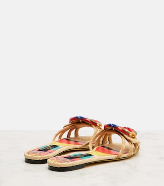 Mules Taormina en raphia à ornements | Dolce&Gabbana