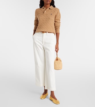 Cable-knit wool and cashmere polo sweater | Polo Ralph Lauren