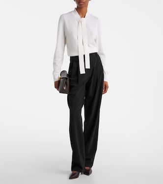 Tie-neck wool and cashmere sweater | Jardin des Orangers