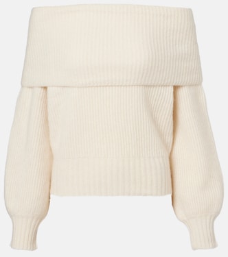 Off-shoulder cashmere and silk sweater | Jardin des Orangers