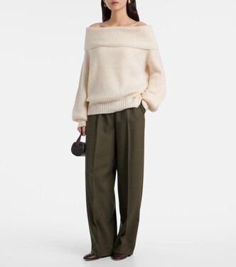 Off-shoulder cashmere and silk sweater | Jardin des Orangers