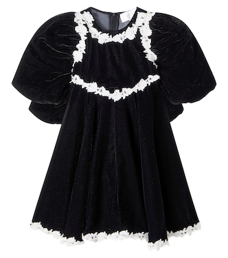 Lace-trimmed velvet dress | Petite Amalie  
