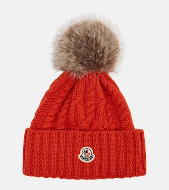 羊绒与羊毛混纺绞花针织便帽 | Moncler