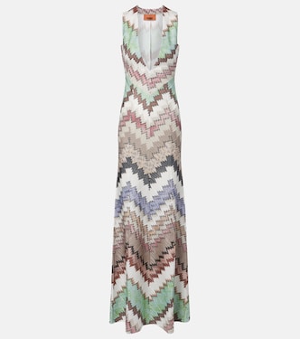 Zigzag lamé maxi dress | Missoni
