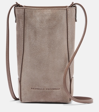 Schultertasche Monili aus Veloursleder | Brunello Cucinelli