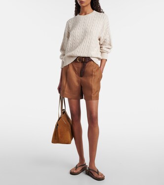 Bermudas de lino de tiro medio | Brunello Cucinelli