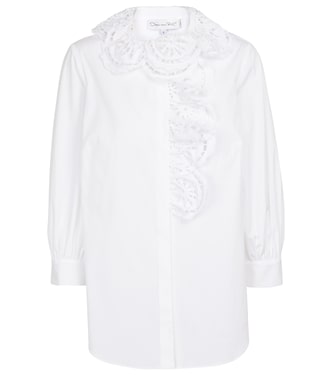Embroidered cotton poplin shirt | Oscar de la Renta