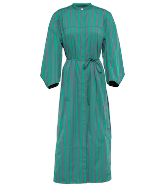 Robe midi rayée en coton | Jil Sander
