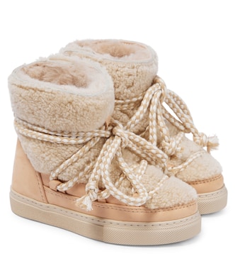 Curly shearling and suede ankle boots | Inuikii Kids