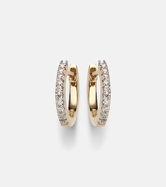 Orecchini huggie in oro 14kt con diamanti | Mateo