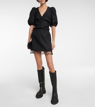 High-Rise Minirock aus Organza | Ganni