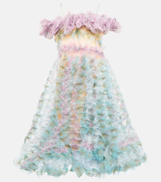 Off-shoulder tulle midi dress | Susan Fang