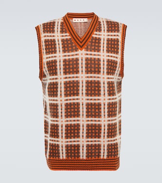 Checked wool-blend sweater vest | Marni