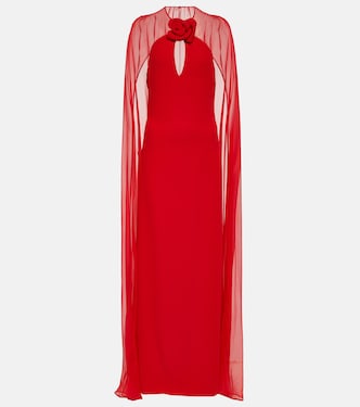 Caped silk gown | Valentino
