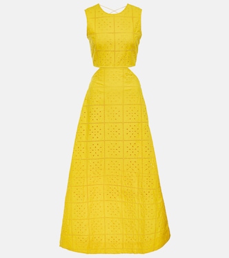 Broderie anglaise cotton maxi dress | Ganni