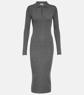 Vestido midi de lana virgen y cachemir | Brunello Cucinelli