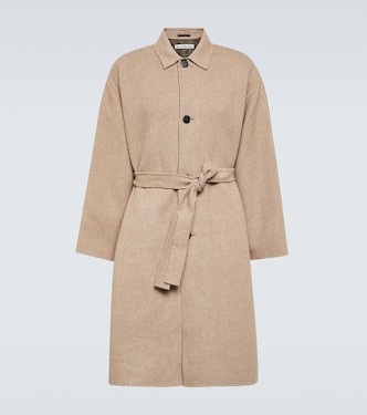 Abrigo con cinturón de lana a cuadros | Acne Studios