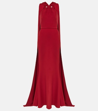 Lilien halterneck crêpe gown  | Safiyaa
