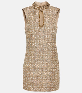 Embellished bouclé minidress | Self-Portrait