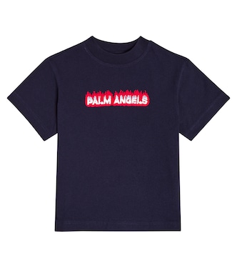 로고 코튼 저지 티셔츠 | Palm Angels Kids