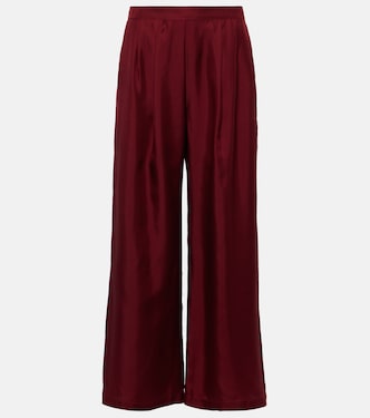 Palazzo-Hose Isola aus Seiden-Twill | Asceno