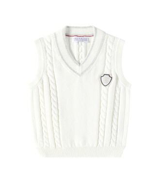 Pullover senza maniche in cotone | Brunello Cucinelli Kids