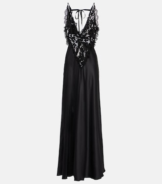 Robe aus Satin und Spitze mit Pailletten | Rodarte