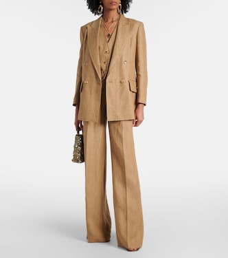 Rauche linen wide-leg pants | Max Mara