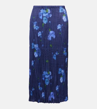 Poppy Blur plissé midi skirt | Vince