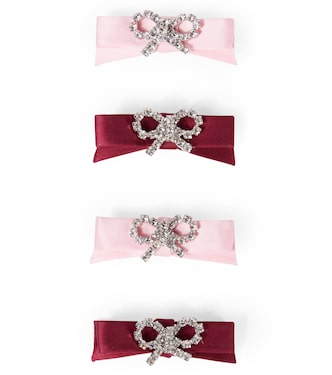 Set of 4 bow satin hair clips | Self-Portrait Kids