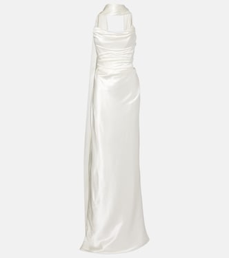 Vixen scarf-detail draped silk-blend gown | Vivienne Westwood