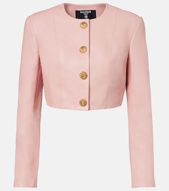 Cropped leather jacket | Balmain