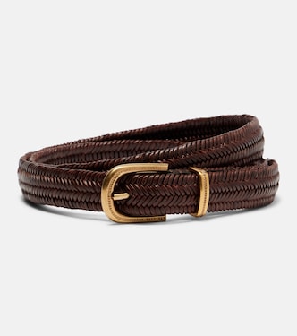 Braided leather belt | Brunello Cucinelli
