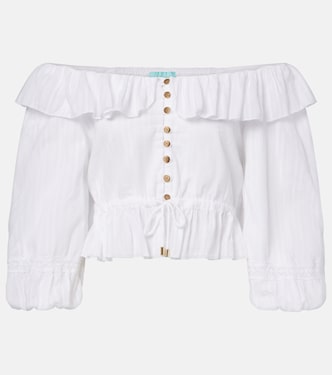 Corrine off-shoulder cotton poplin blouse | Melissa Odabash