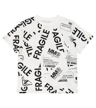 프린트 스트레치 코튼 티셔츠 | MM6 Maison Margiela Kids