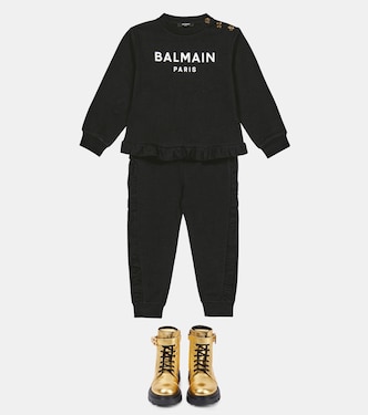 Ruffle-trimmed jersey sweatpants | Balmain Kids