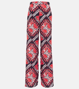 Pantaloni in seta crêpe de chine con stampa | Valentino