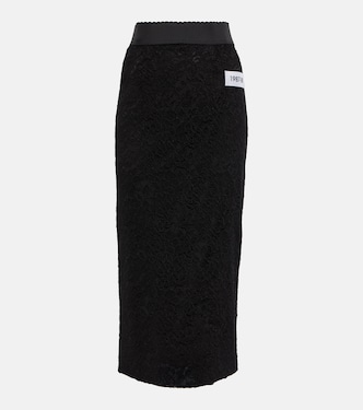 x Kim Kardashian falda midi de tiro alto con encaje | Dolce&Gabbana