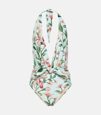 Costume intero con stampa e scollo all'americana | Agua by Agua Bendita