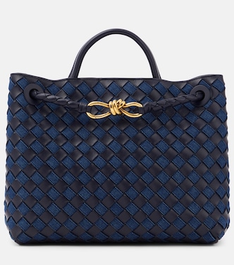 Tote Andiamo Medium aus Leder und Denim | Bottega Veneta