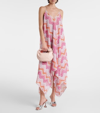 Asymmetric lamé maxi dress | Missoni