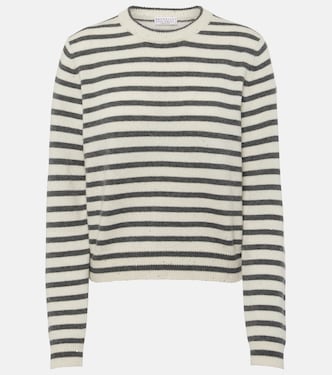 Striped cashmere-blend sweater | Brunello Cucinelli