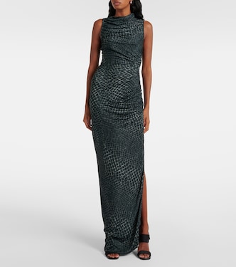 Abito lungo Svita in jersey con balze | Rick Owens