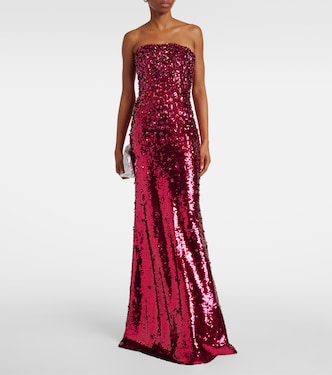 Sequined strapless gown | Carolina Herrera