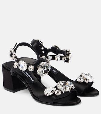 Keira 60 embellished satin sandals | Dolce&Gabbana