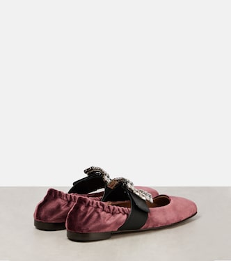 Ballerine in velluto con pelle e cristalli | Dolce&Gabbana