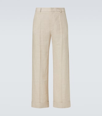 Linen-blend straight pants | Valentino